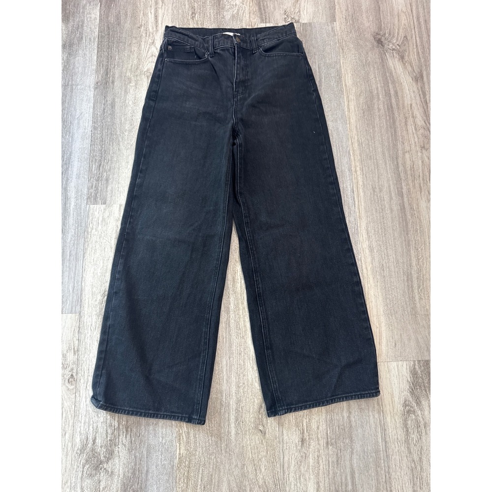 BDG Urban Outfitters High & Wide Black Wide Leg Jeans High Rise Size 28